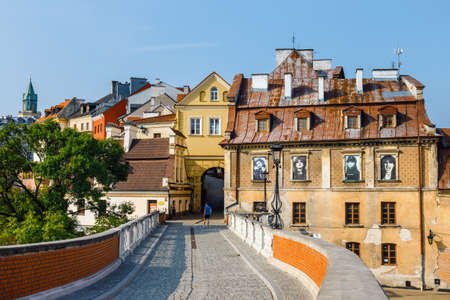 Lublin, Poland, September 01, 2018: Historic center of the old town in Lublin, Poland.のeditorial素材