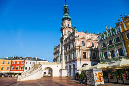 Zamosc, Poland - September 01, 2018: Great Market Square in Zamosc, Polandのeditorial素材