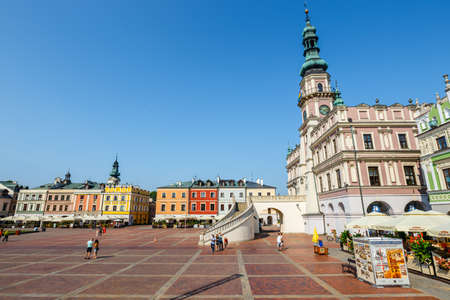 Zamosc, Poland - September 01, 2018: Great Market Square in Zamosc, Polandのeditorial素材