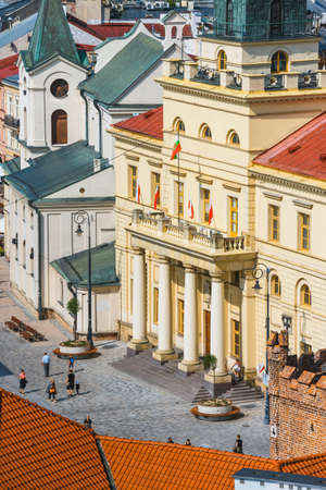Lublin, Poland, September 01, 2018: Aerial view of the historic center of Lublin, Polandのeditorial素材
