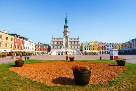 Zamosc, Poland - September 01, 2018: Great Market Square in Zamosc, Polandのeditorial素材