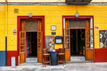 Granada, Spain, April 06, 2018: Street view of the historic district of Albaicin in Granada, Andalusia, Spainのeditorial素材