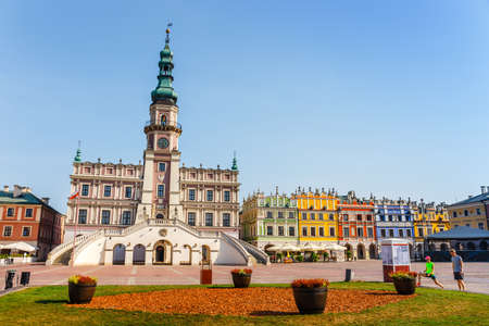 Zamosc, Poland - September 01, 2018: Great Market Square in Zamosc, Polandのeditorial素材