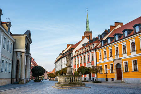Ostrow Tumski, historic district of Wroclaw, Polandの写真素材