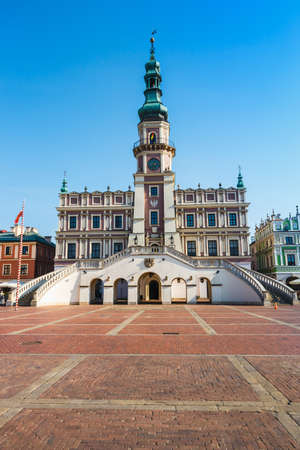 View of Great Market Square in Zamosc, Polandのeditorial素材