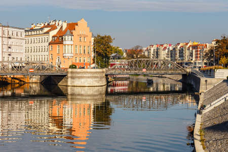 Wroclaw, Poland, October 07, 2018: Odra river in Wroclaw, Poland. Wroc³aw is a city in western Poland and largest city in Silesia regionのeditorial素材