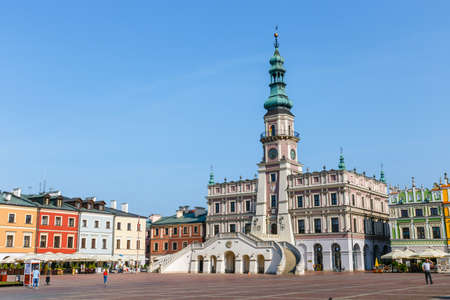 Zamosc, Poland - September 01, 2018: Great Market Square in Zamosc, Polandのeditorial素材