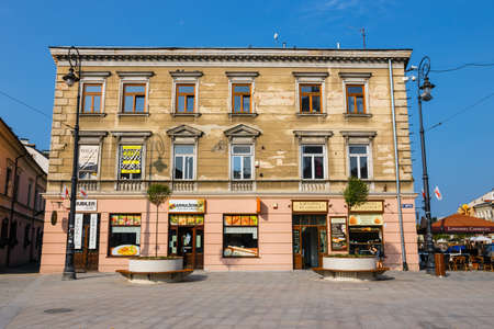 Lublin, Poland, September 01, 2018: Lublin city street view on sunrise in Polandのeditorial素材