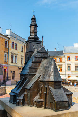 Lublin, Poland, September 01, 2018:  Model of st. Michael church in the center of the old town in Lublin, Poland.のeditorial素材