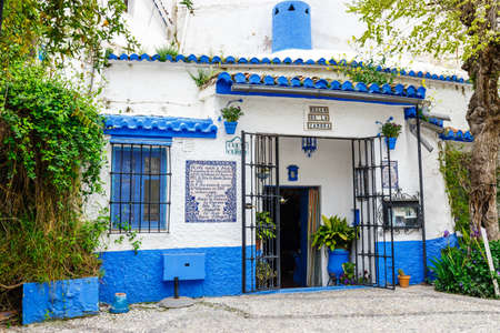 Granada, Spain, April 06, 2018: Street view of the historic district of Albaicin in Granada, Andalusia, Spainのeditorial素材