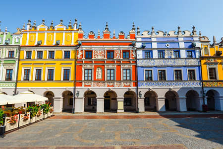 View of Great Market Square in Zamosc, Polandのeditorial素材