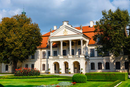 Zamoyski Palace in Kozlowka. It is a large rococo and neoclassical palace complex located in Kozlowka near Lublin in eastern Polandのeditorial素材