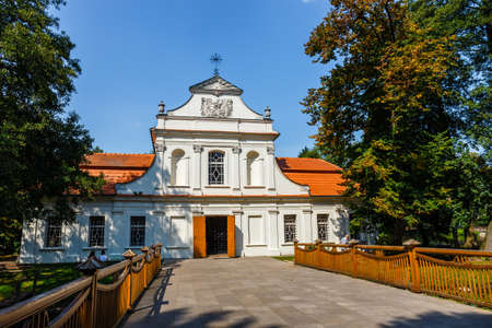 Zwierzyniec, Poland, September 02, 2018: Church on the island in Zwierzyniec in Roztocze, Polandのeditorial素材