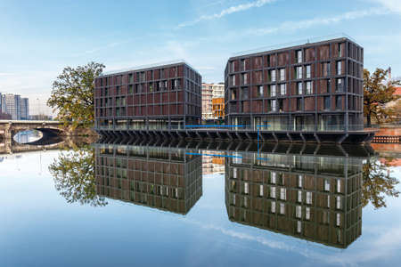 Odra river in Wroclaw, Poland. Wroc³aw is a city in western Poland and largest city in Silesia regionの写真素材