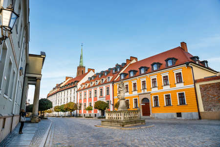 Ostrow Tumski, historic district of Wroclaw, Polandのeditorial素材