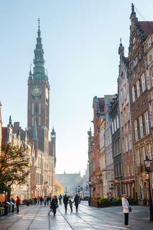 Gdansk, Poland, October 14, 2018: People on the Long Lane  in Gdansk, Polandのeditorial素材