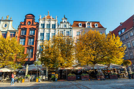 Gdansk, Poland, October 14, 2018: People on the Long Lane  in Gdansk, Polandのeditorial素材