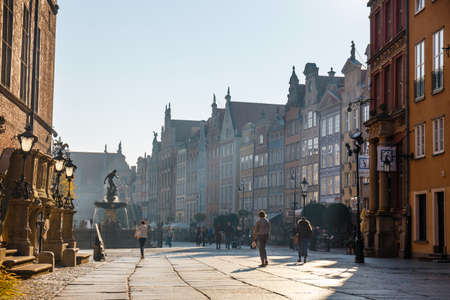 Gdansk, Poland, October 14, 2018: People on the Long Lane  in Gdansk, Polandのeditorial素材