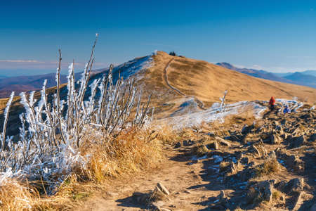 Autumn landscape in Bieszczady Mountains, south east Polandの写真素材