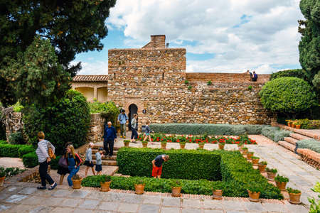 Malaga, Spain, April 03, 2018: view of Gibralfaro Castle in Malaga, Spainのeditorial素材