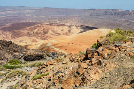 Volcanic bombs on Montana Blanca, Teide National Park, Tenerife, Canary Islands, Spainの写真素材