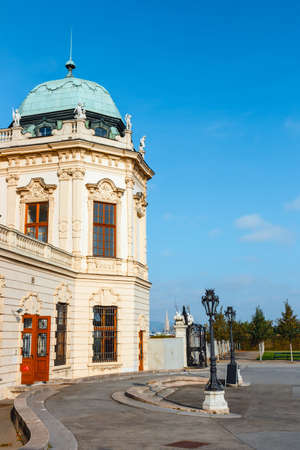 Belvedere Palace and garden in Vienna. The Main palace - Upper Belvedere. Austriaのeditorial素材