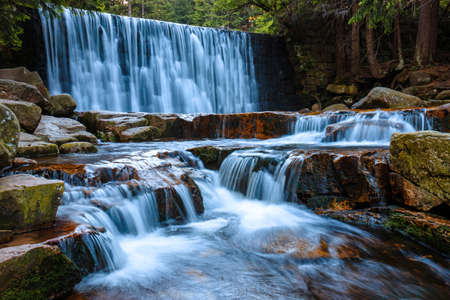 Beautiful scenery of the Wild Waterfall on theの写真素材