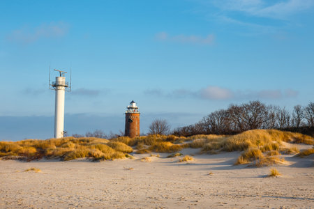 Dunes on the coast of the Baltic Sea in Kolobrzeg, Poland.の写真素材