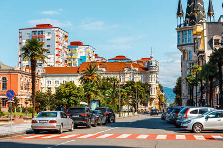 Batumi, Georgia, October 02,2021: Streets of the Georgian city of Batumi, Georgiaのeditorial素材