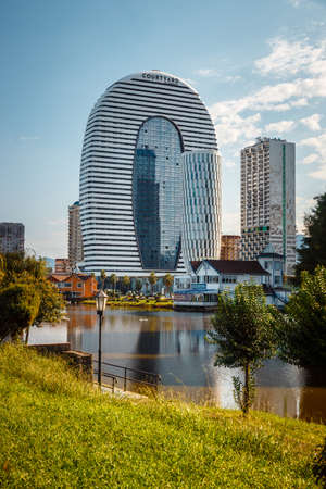 Batumi, Georgia. October 02, 2021: Office of Justice and complex Cortyard by Marriottのeditorial素材