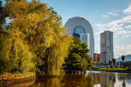 Batumi, Georgia. October 02, 2021: Office of Justice and complex Cortyard by Marriottのeditorial素材