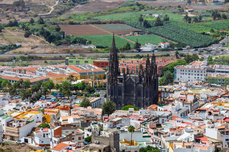 Top view of the Arucas city, Canary Island, Spainの写真素材