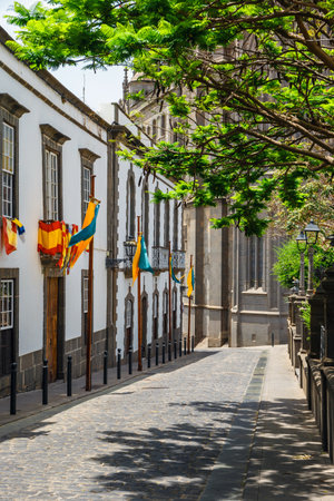 Street view of the old town of Coimbra, Portugal.の写真素材