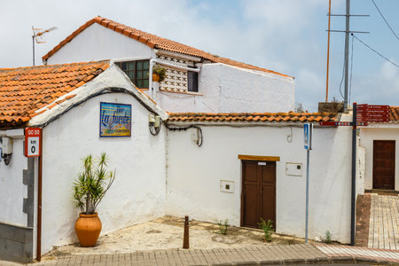 Firgas, Gran Canaria, Spain, July 19, 2022: Typical old houses of the municipality of Firgasのeditorial素材