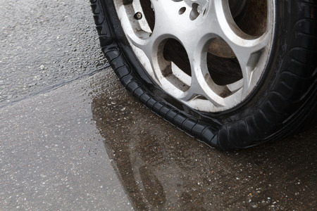 Flat tireの写真素材