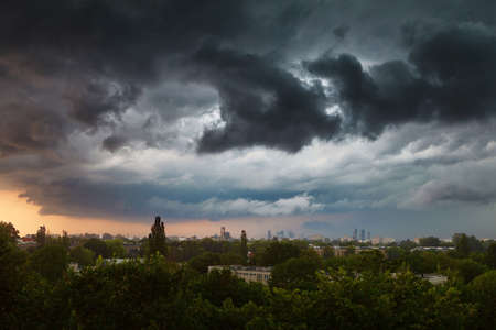 Stormy clouds over city