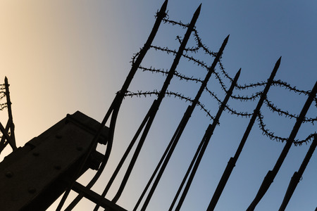 Fence of restricted areaの写真素材