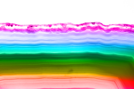 Rainbow colored agate slice mineralの写真素材