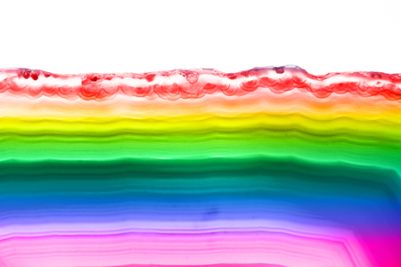 Rainbow colored agate slice mineralの写真素材
