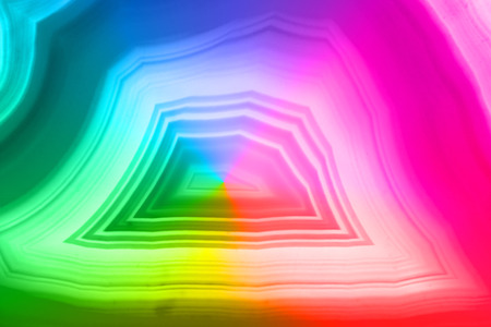 Rainbow colored agate slice mineralの写真素材