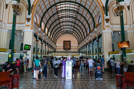 Ho Chi Minh City (Saigon), Vietnam - march 7 2017: Central Post Office interiorのeditorial素材