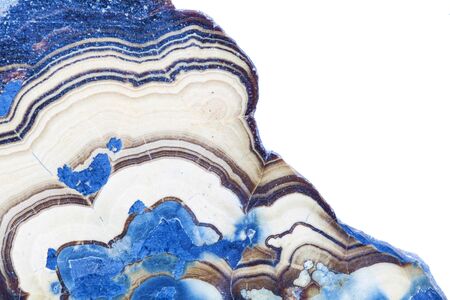 Cross section of blue polished wurtzite mineral