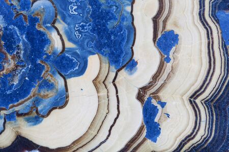 Cross section of blue polished wurtzite mineralの写真素材