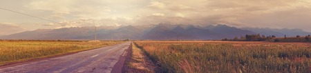 High mountains panorama, Southern Carpathians in Romaniaの写真素材