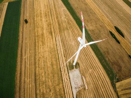 Aerial view of windmill from above