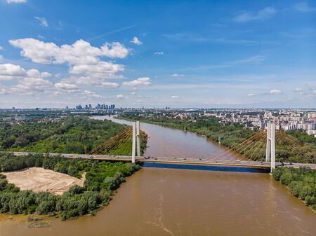 Aerial view of Warsaw, capital of Polandの写真素材