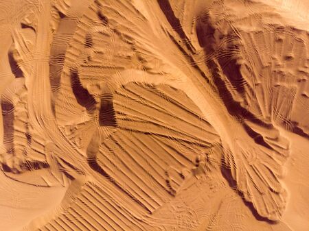 Top down aerial view of desertの写真素材