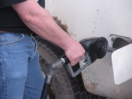 LEWISTON/IDAHO/USA _ Rising gas price  regular 5c more 3.49 regular and 11c for deesel 4.15 in united states Idaho state 24 March 2011     のeditorial素材