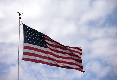 CLARKSTON/WASHINGTON STATE /USA _United States flag stars and stripes 11 April 2011 のeditorial素材