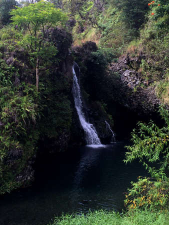 HANA/HAWAII / USA- Landscape and water fall in Hana Hawalli         13 NOVEMBER 2014のeditorial素材